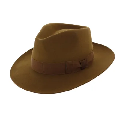 Chapeau Fédora Feutre Poil De Lapin Camel - Traclet