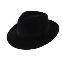 Black Rabbit Fur Felt Fedora Hat - Traclet Reference: 6390 | Traclet Hatmakers