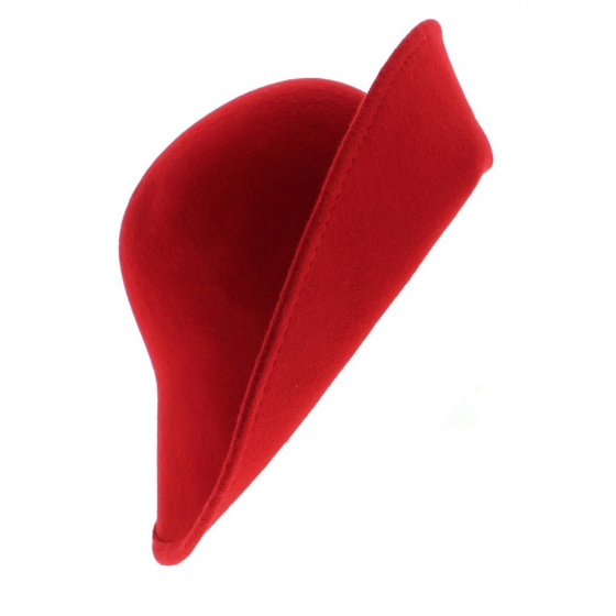 Multi-Shape Cloche Hat in Red Wool Felt - Scala
