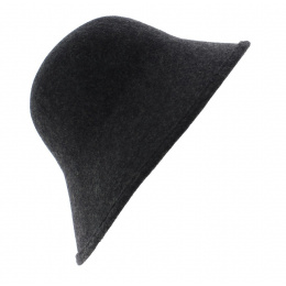 Multi-Shape Cloche Hat Wool Felt Anthracite - Scala