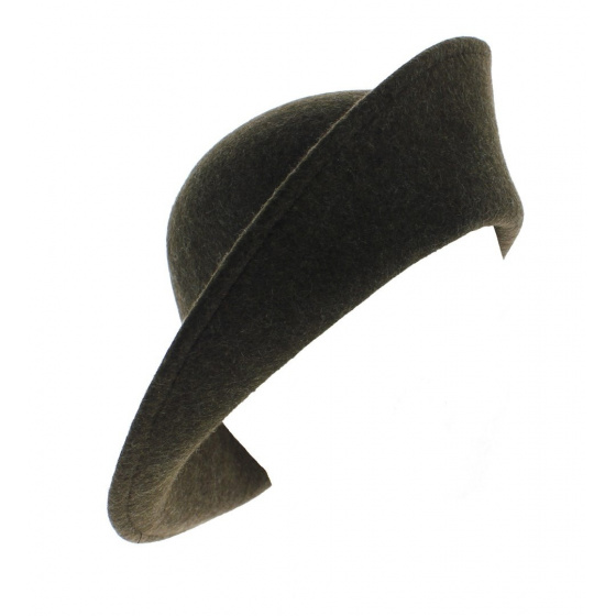 Multi-Shape Cloche Hat Wool Felt Olive - Scala