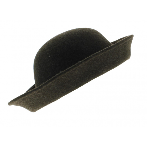 Multi-Shape Cloche Hat Wool Felt Olive - Scala
