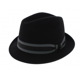 Black Wool Felt Jazzy Trilby Hat - Aussie Apparel