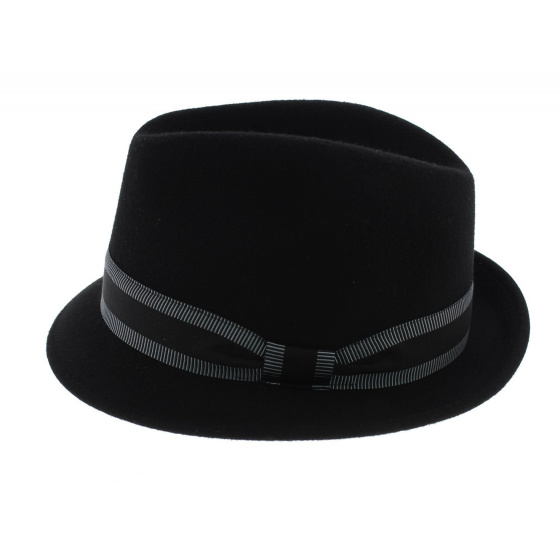 Black Wool Felt Jazzy Trilby Hat - Aussie Apparel