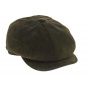 Khaki Leather Hatteras Newsboy Cap - Aussie Apparel