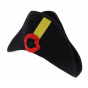 First Empire Black Wool Felt Bicorn - Traclet