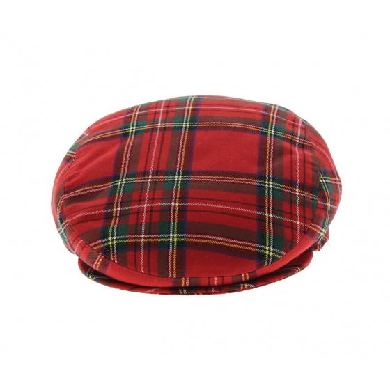 Casquette Plate - Tartan Rouge