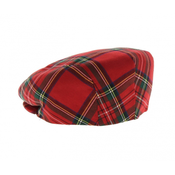 Flat Cap - Red Tartan