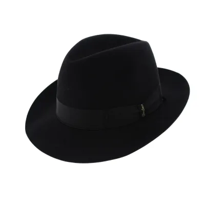 Black Beaver Fur Felt Hat Beaver - Borsalino Reference: 6425 | Traclet Hat Shop