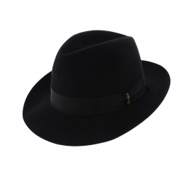Black Beaver Fur Felt Hat Beaver - Borsalino