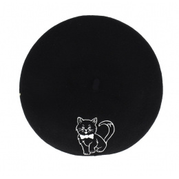 Embroidered beret - Chat fantaisie
