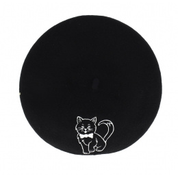 Embroidery beret - Fancy cat