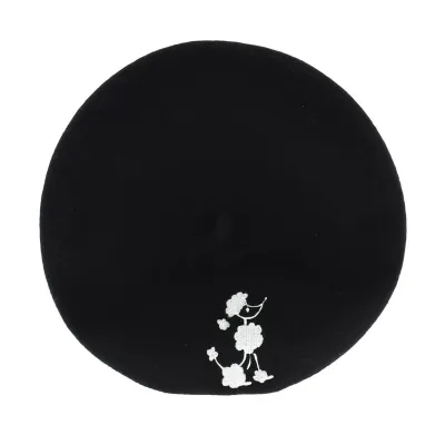 women's beret - poodle embroidery - Traclet, the hat specialist Reference: 6447 | Chapellerie Traclet
