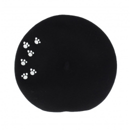 Embroidered beret - Cat paws