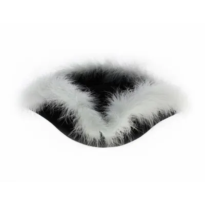 White marabou tricorn made in France Reference: 6452 | Traclet Hat Shop