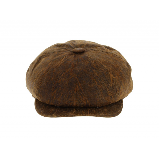 Brown Leather Newsboy Cap - Aussie Apparel Brown Leather Newsboy Cap - Aussie Apparel