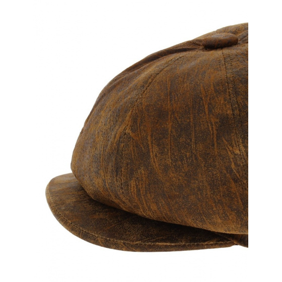 Casquette Newsboy Cuir Marron - Aussie Apparel