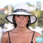 Miranda Cloche Hat White&Black Natural Fibers - Rigon Headwear 