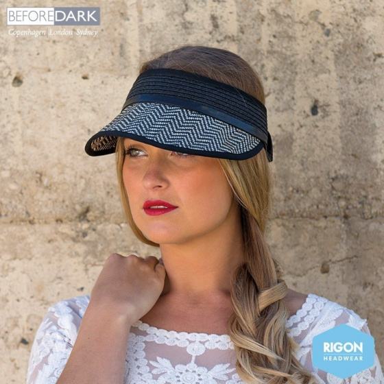 Black Natural Fiber Visor - Rigon Headwear