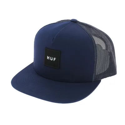 Casquette Trucker Box Logo Bleu-Marine - HUF Reference : 6603 | Chapellerie Traclet