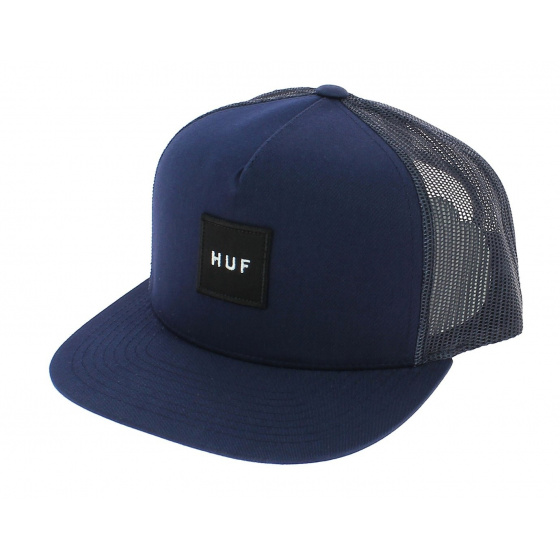 Navy Blue Box Logo Trucker Cap - HUF