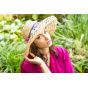 Esthete Pink & Orange wide-brimmed straw hat