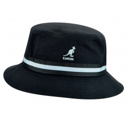 Black Cotton Stripe Lahinch Bucket Hat - Kangol