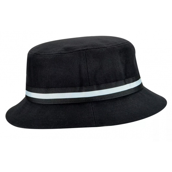Black Cotton Stripe Lahinch Bucket Hat - Kangol
