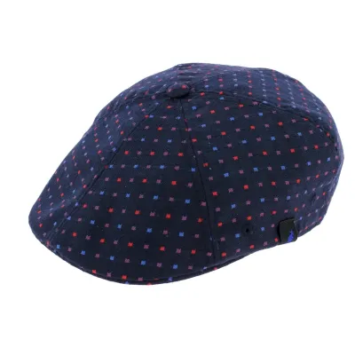 Navy Blue Plaid Flexit Duck Bill Cap - Kangol Reference: 6631 | Traclet Hat Shop
