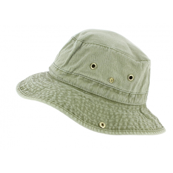 Washed Olive Cotton Jodhpur Bucket Hat - Broner Hats