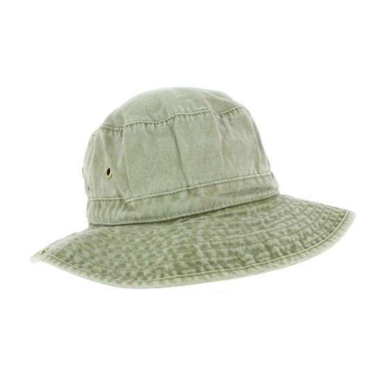 Washed Olive Cotton Jodhpur Bucket Hat - Broner Hats