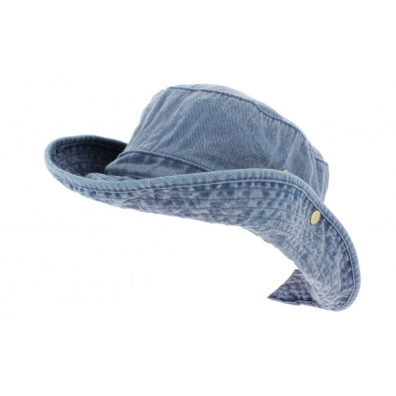 Omaru Bucket Hat Washed Blue Cotton - Broner Hats