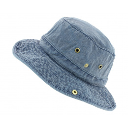 Omaru Bucket Hat Washed Blue Cotton - Broner Hats