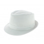 Children's white cotton trilby hat