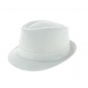 Kids' white cotton trilby hat