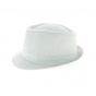 Children's white cotton trilby hat