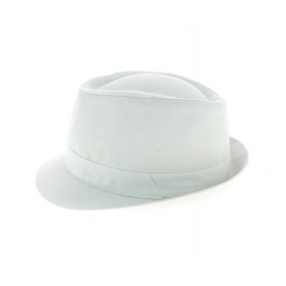 Kids' white cotton trilby hat
