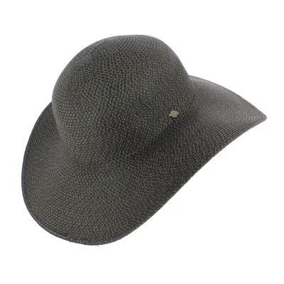 Black Paper Straw Summer Saint Barth Wide Brim Hat - Seeberger Reference: 4784 | Traclet Hat Shop