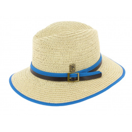 Traveller Hat Hodge Paper Straw Blue - Herman Headwear