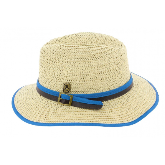 Traveller Hat Hodge Paper Straw Blue - Herman Headwear