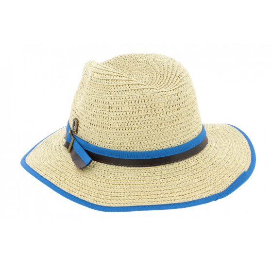Chapeau Traveller Hodge Paille Papier Bleu - Herman Headwear Chapeau Traveller Hodge Paille Papier Bleu - Herman Headwear