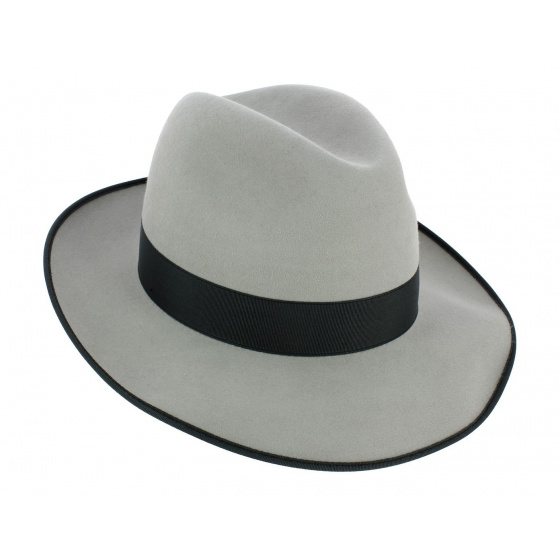 Gray Fur Felt President Fedora Hat - Guerra Gray Fur Felt President Fedora Hat - Guerra