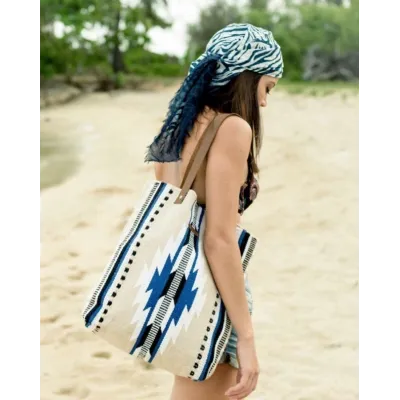 Foulard bleu fantaisie - Antibes Barts Reference : 3980 | Chapellerie Traclet