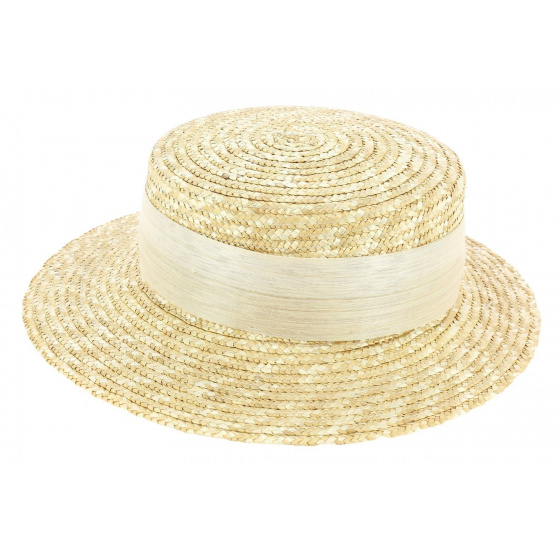 Canotier Femme Sidonie Ruban Naturel - Traclet Canotier Femme Sidonie Ruban Naturel - Traclet