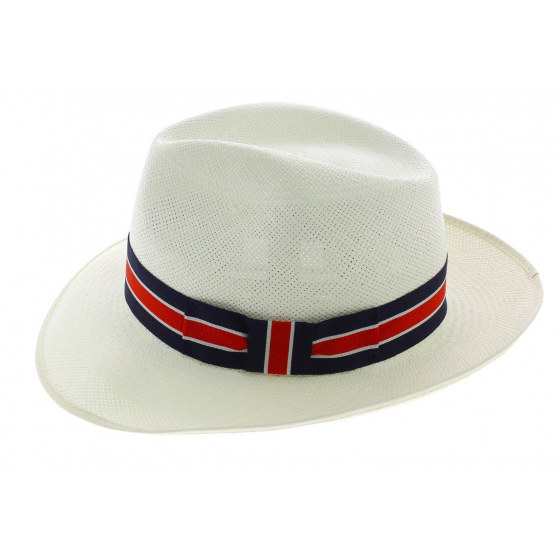 Natural Panama Regimental Fedora Hat - Christy Natural Panama Regimental Fedora Hat - Christy