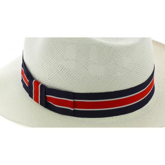 Natural Panama Regimental Fedora Hat - Christy Natural Panama Regimental Fedora Hat - Christy