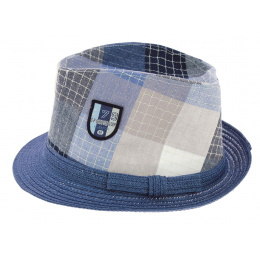 Chapeau Enfant Trilby Royal Kid Paille Papier Bleu - Traclet