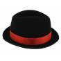 Black Foldable Wool Felt Dilinger Trilby Hat - Traclet