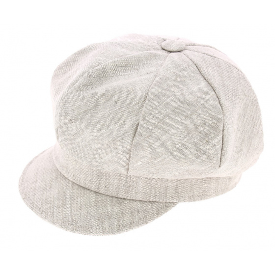 Antje Linen Beige Newsboy Cap - Mayser Antje Linen Beige Newsboy Cap - Mayser