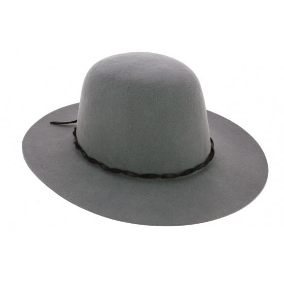 Dallas Grey Wool Felt Wide Brim Hat - Brixton